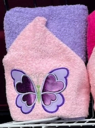🌸 Custom Order for Kristen – Butterfly & Rainbow Fish Hooded Towels (Set of 2)