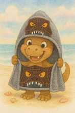 “Jurassic-Jaws” Hooded Towel