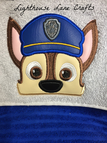 Cop Pup Hooded Towel