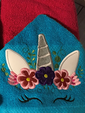 Unicorn Crown Hooded Towel