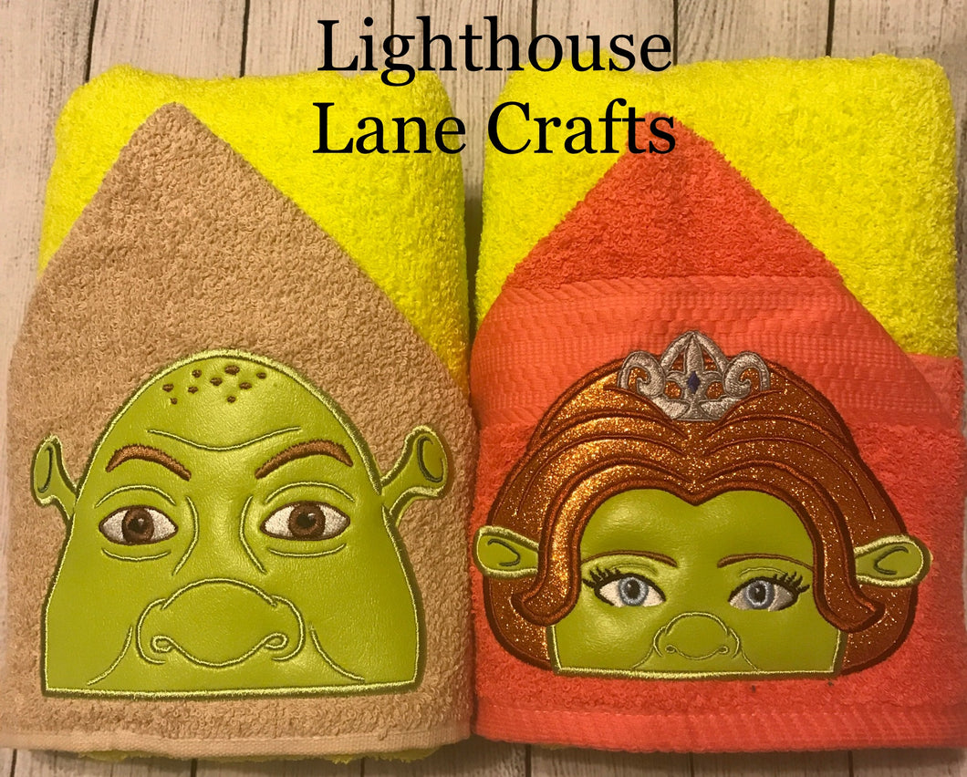 Green Ogre / Princess Ogre Hooded Towel