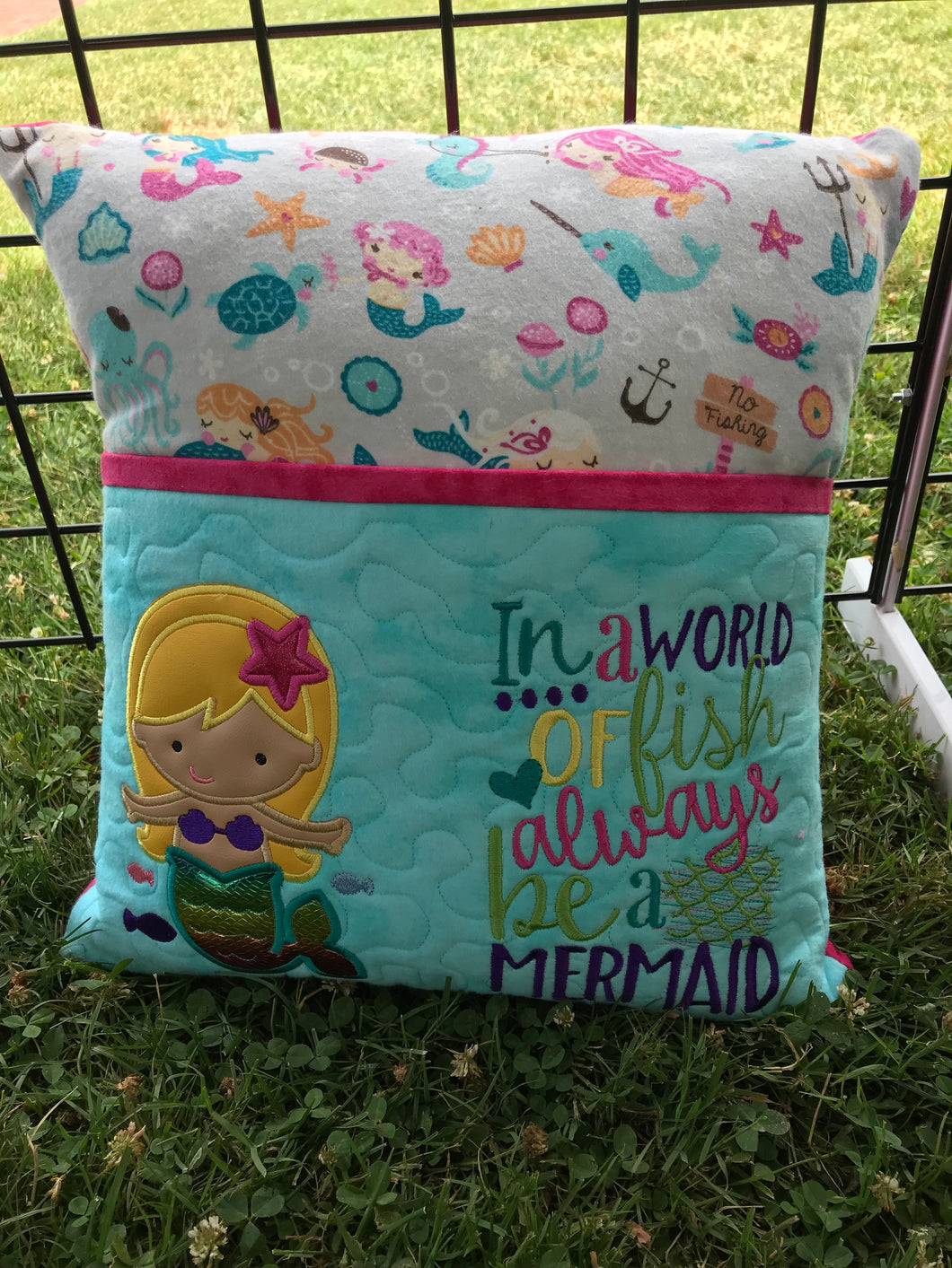 Mermaid picture pillow sale