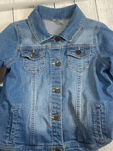 Up Cycled Denim Jacket Carter’s size 8 with Embroidered Rainbow