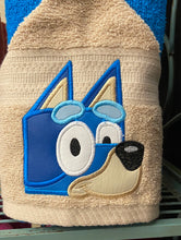 Blue or Orange Puppy Hooded Towel