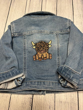 Up Cycle (18mos) Denim Jacket with Highland Cow