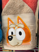 Blue or Orange Puppy Hooded Towel