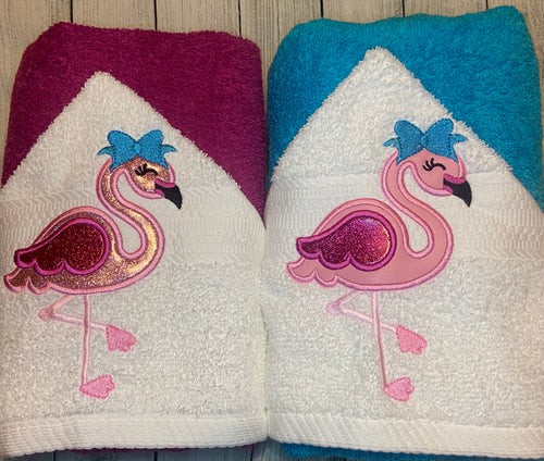 Flamingo Hooded Towel