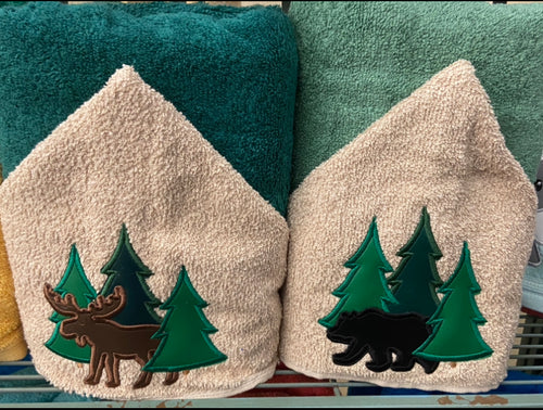Bear or Moose Hooded Towel